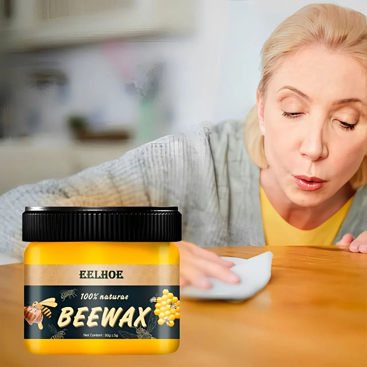 Kit 4 BeeWax - Cera de Abelha Que Restaura Móveis de Madeira e Polimento