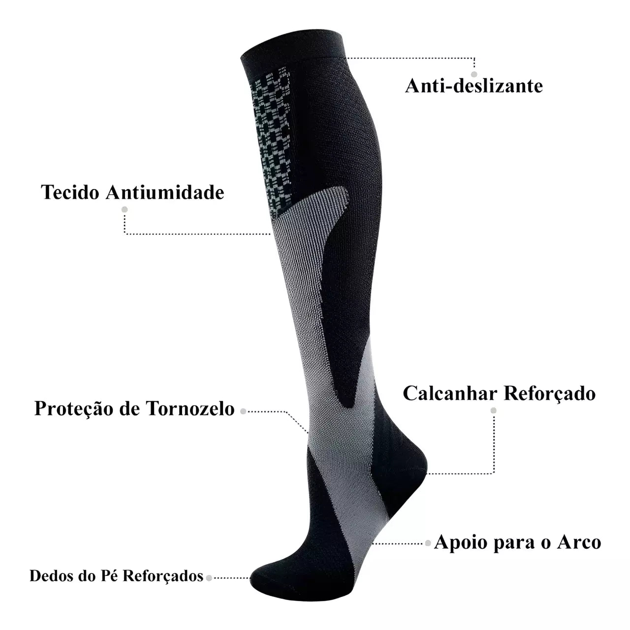 Kit 3 Pares de Meia de compressão - Confortável e Prática