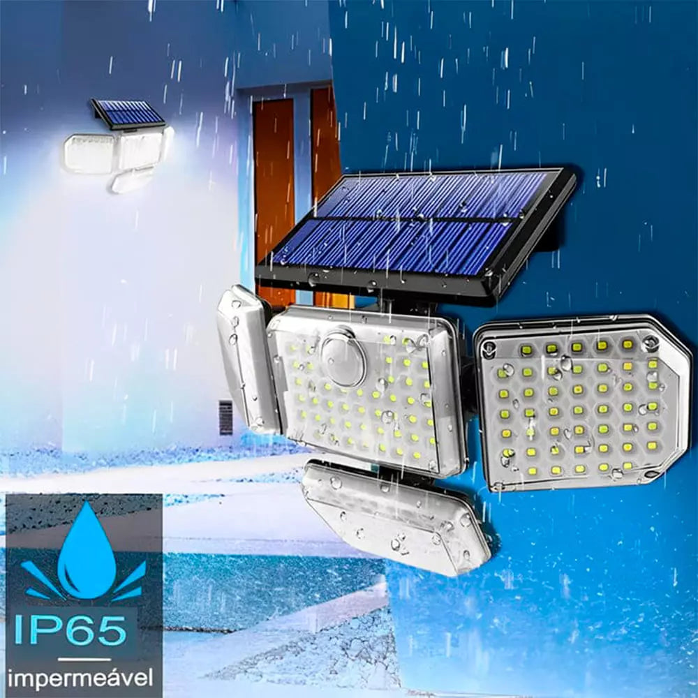 Refletor Led Solar Com 3 Cabeças 800W EcoLight