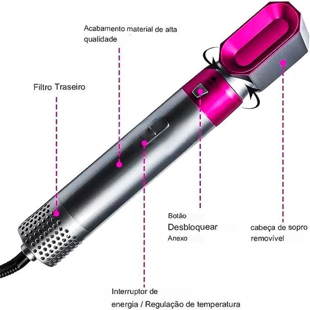 escova 5 em 1 escova modeladora 5 em 1 OnHair HairStyle Hot Air Styler Air Styler DeLuxe Hair Deluxe Escova Deluxe Hair Escova Deluxe Escova hairstyle Escova Air Styler