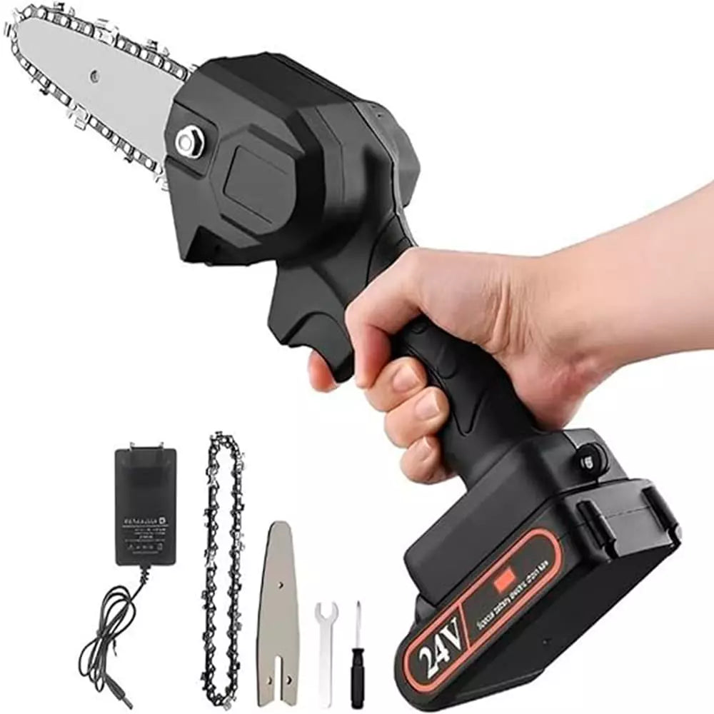 Mini Motosserra Portátil Elétrica a Bateria Recarregável
